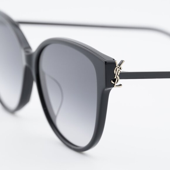 Saint Laurent SLM48S_A/K 002 Sunglasses Black Cat Eye Frame, Grey Lenses main image 6